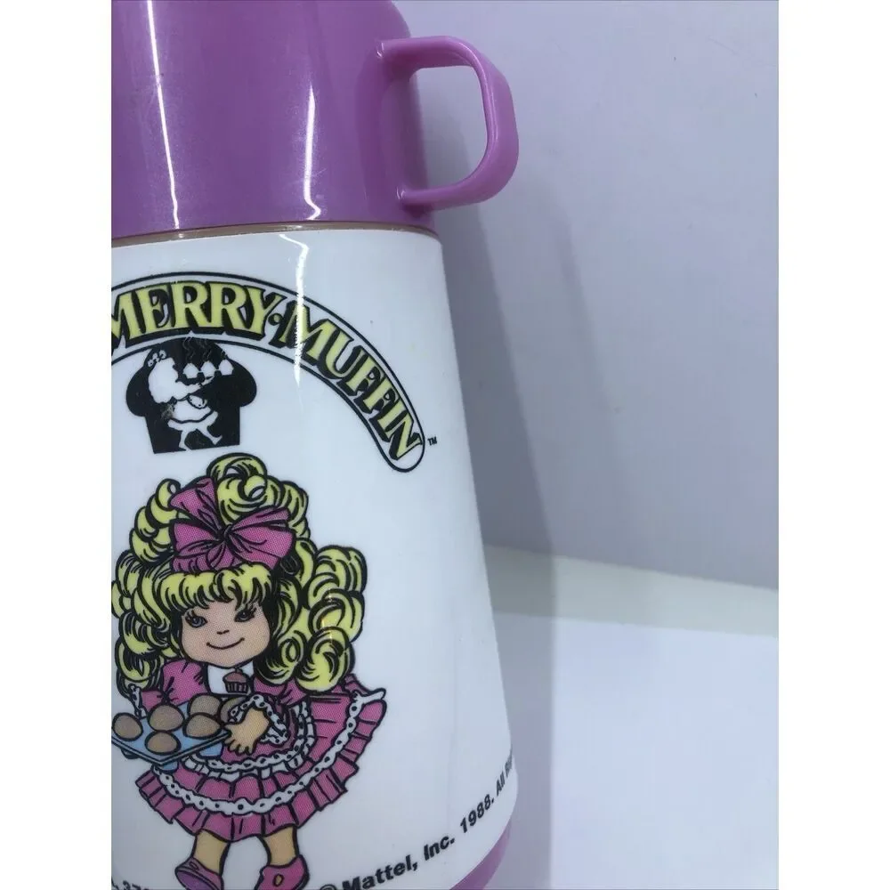Cherry,Merry,Muffin`1988`Mattel Inc-Plastic Thermos`Without SipTop. VTG. Read